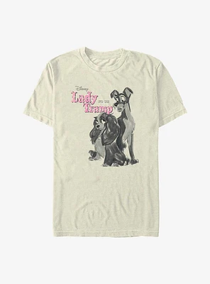 Disney Lady and the Tramp Sketch Garment Dye T-Shirt