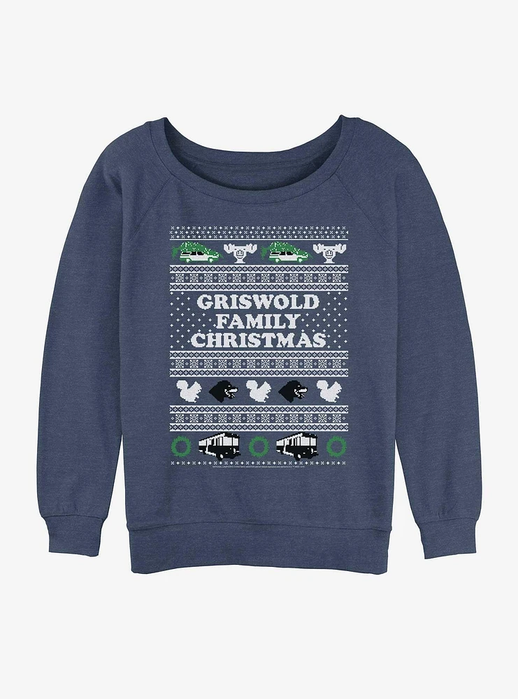 National Lampoon's Christmas Vacation Griswold Family Ugly Sweater Girls Slouchy Sweatshirt