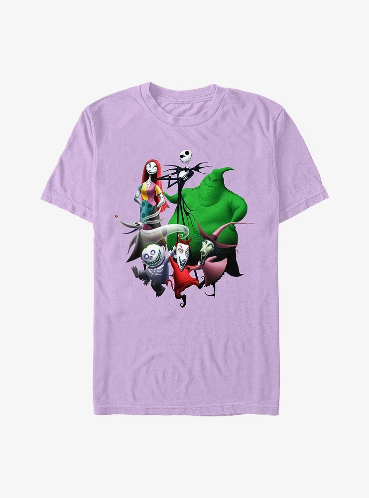 Disney The Nightmare Before Christmas Character Group Shot Garment Dye T-Shirt