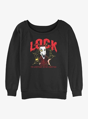 The Nightmare Before Christmas Collegiate Lock Girls Slouchy Sweatshirt