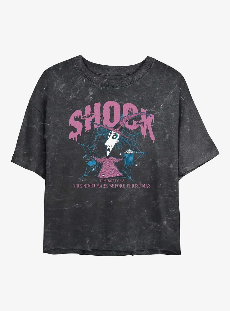 The Nightmare Before Christmas Collegiate Shock Girls Mineral Wash Crop T-Shirt