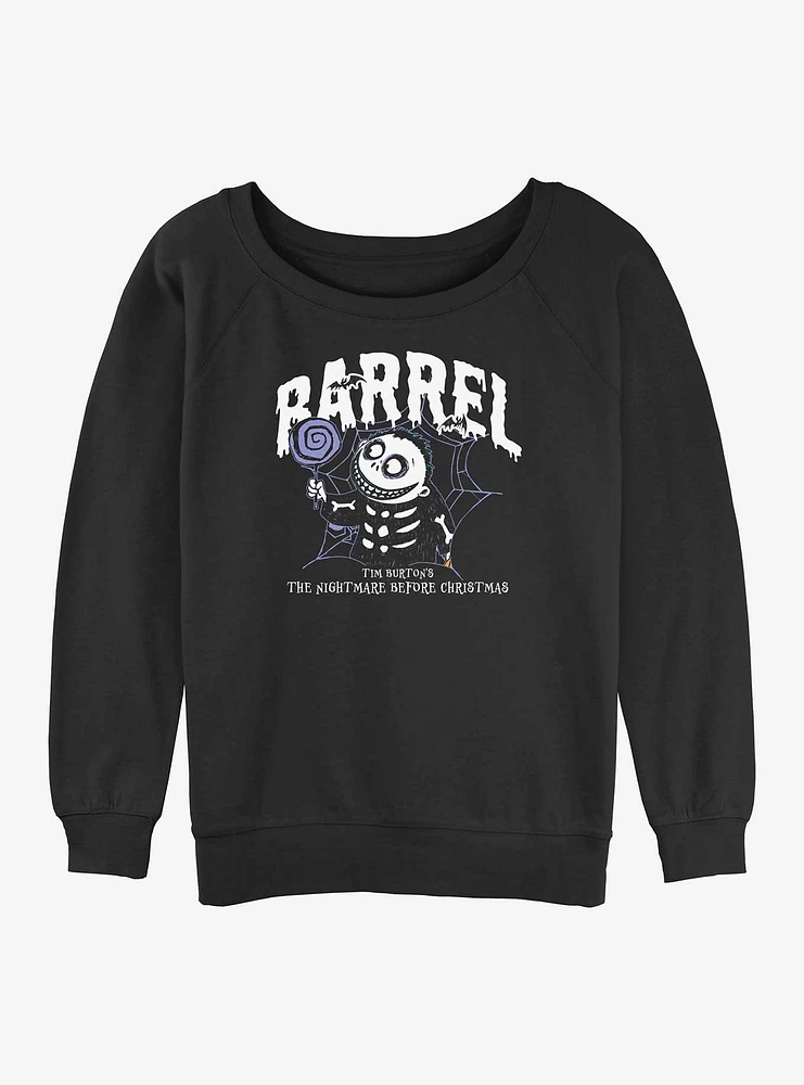 The Nightmare Before Christmas Collegiate Barrel Girls Slouchy Sweatshirt