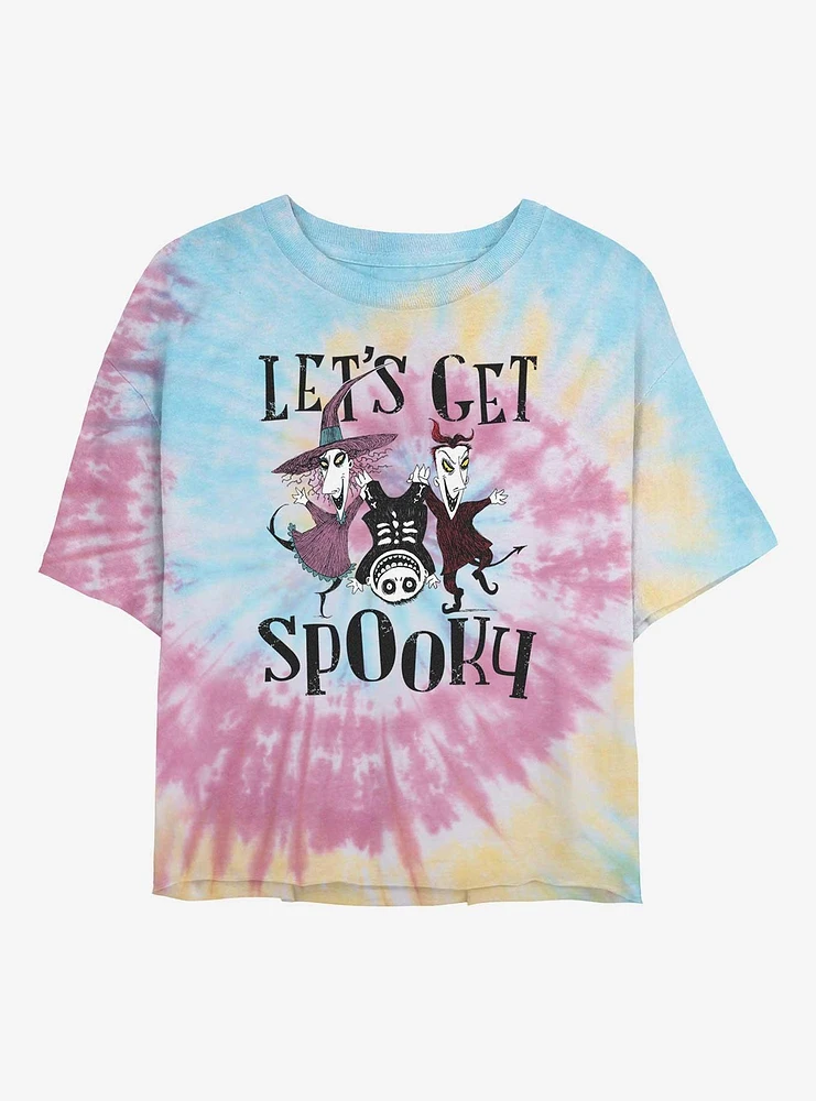 The Nightmare Before Christmas Get Spooky Girls Tie-Dye Crop T-Shirt