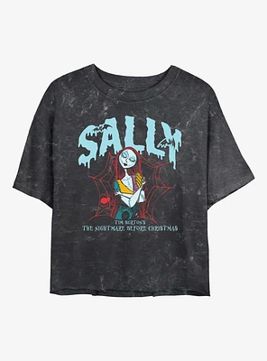 The Nightmare Before Christmas Collegiate Sally Girls Mineral Wash Crop T-Shirt