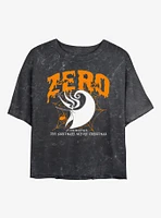 The Nightmare Before Christmas Collegiate Zero Girls Mineral Wash Crop T-Shirt