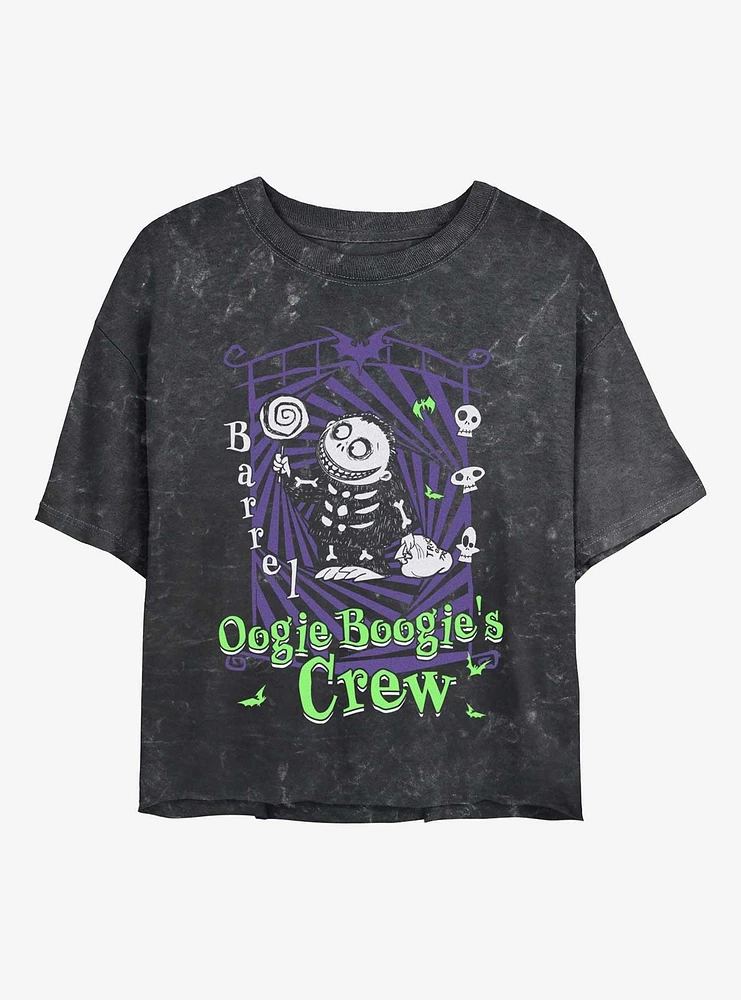 Disney The Nightmare Before Christmas Boogies Crew Barrel Girls Mineral Wash Crop T-Shirt