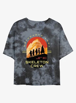 Skeleton Crew Group Silhouettes Tie Dye Crop Girls T-Shirt