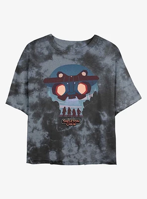 Skeleton Crew Kids And Ship Tie Dye Crop Girls T-Shirt