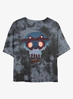 Skeleton Crew Kids And Ship Tie Dye Crop Girls T-Shirt