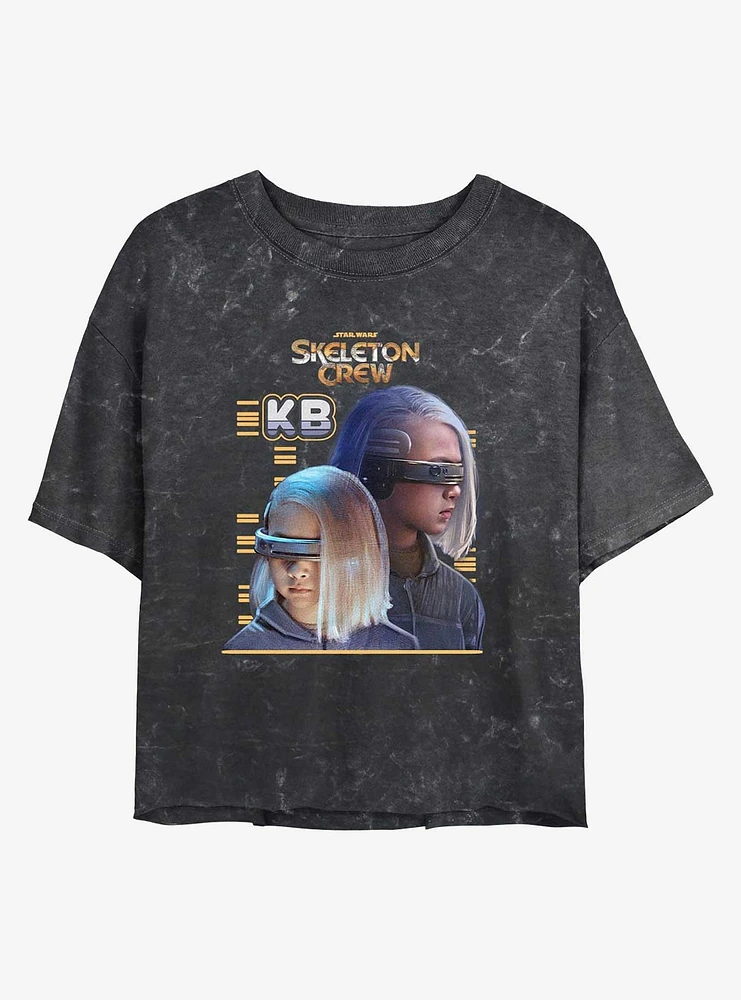 Skeleton Crew KB Heroic Mineral Wash Girls Crop T-Shirt