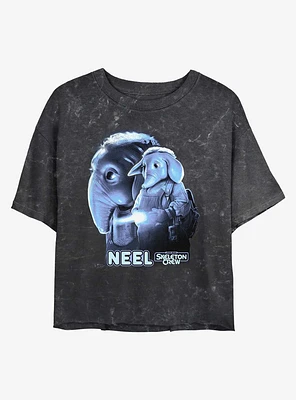 Skeleton Crew Neel Heroic Mineral Wash Girls Crop T-Shirt