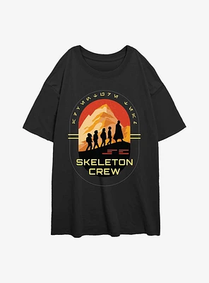 Skeleton Crew Group Silhouettes Girls Oversized T-Shirt