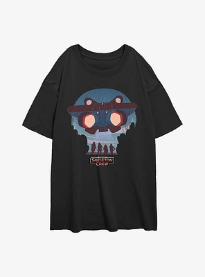 Skeleton Crew Kids And Ship Girls Oversized T-Shirt