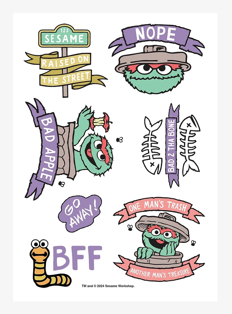 Sesame Street Oscar The Grouch Sticker Sheet