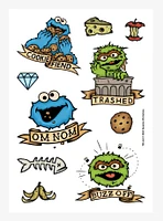 Sesame Street Cookie Monster And Oscar The Grouch Tattoo Flash Sticker Sheet