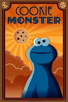 Sesame Street Cookie Monster Art Deco Poster