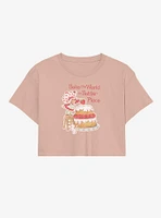 Strawberry Shortcake Bake The World A Better Place Girls Crop T-Shirt