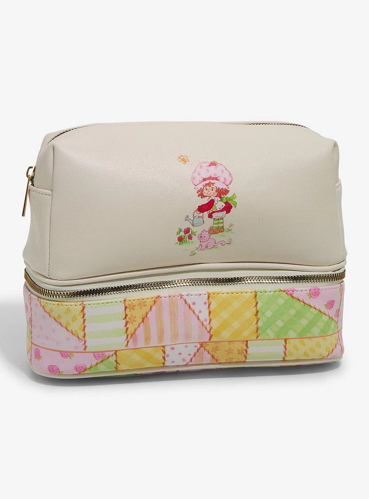 Strawberry Shortcake Patchwork Dual Compartment Cosmetic Bag - BoxLunch Exclusive