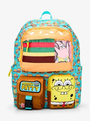 SpongeBob SquarePants Krabby Patty Multi-Pocket Backpack — BoxLunch Exclusive