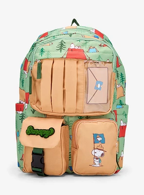 Peanuts Snoopy Beagle Scouts Camping Multi-Pocket Backpack — BoxLunch Exclusive