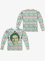 Elf Christmas Sweater Print Long Sleeve Sublimated T-Shirt