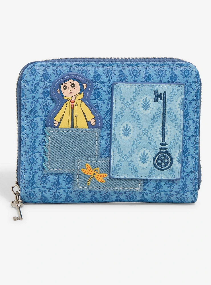Coraline Patchwork Denim Accordion Wallet — BoxLunch Exclusive