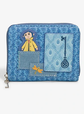 Coraline Patchwork Denim Accordion Wallet — BoxLunch Exclusive