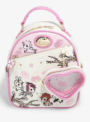 tokidoki Unicorno Cherry Blossom Mini Backpack with Clear Pouch Keychain - BoxLunch Exclusive