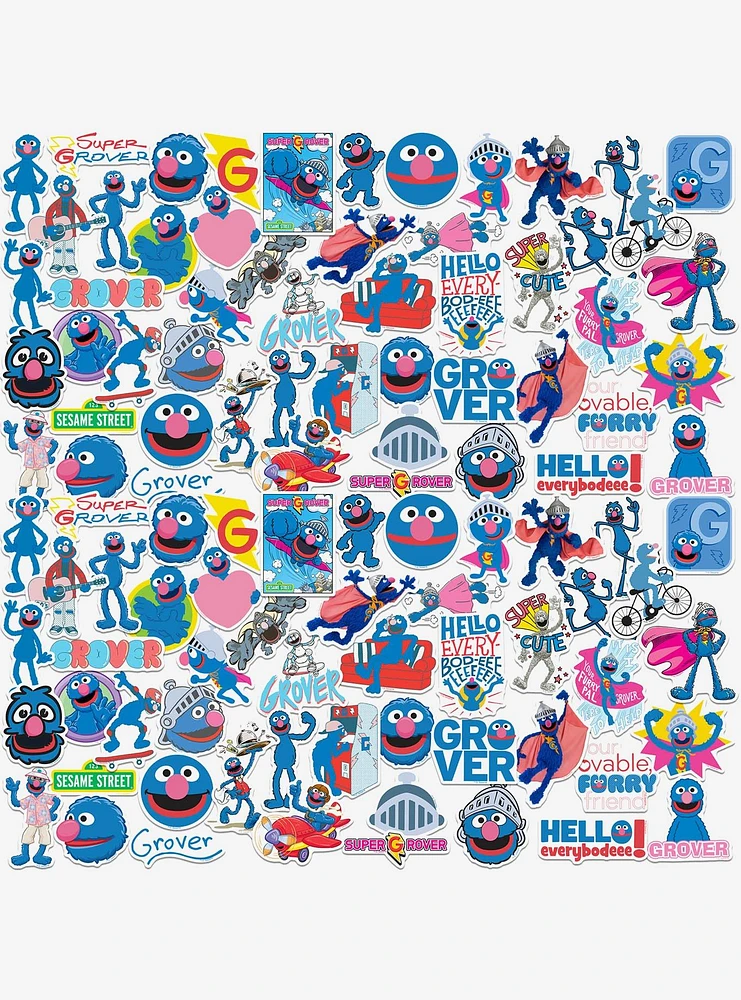 Sesame Street Grover 100ct Vinyl Stickers Variety Pack