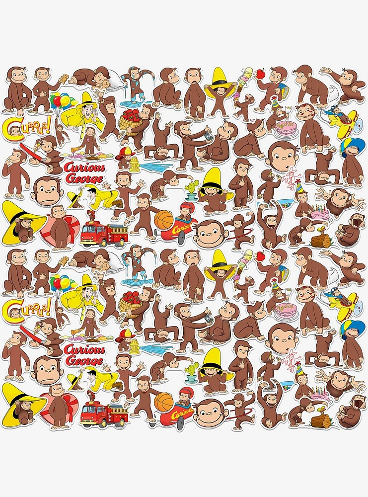 Curious George Character 100ct Vinyl Stickers Variety Pack