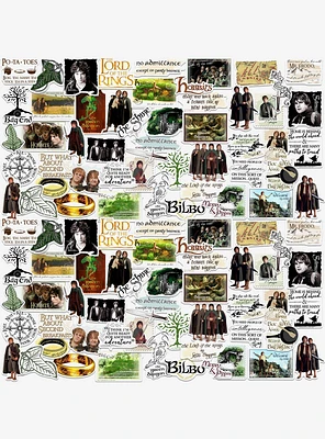 Lord of the Rings Hobbit Lifestyle 100ct Vinyl Stickers Variety Pack