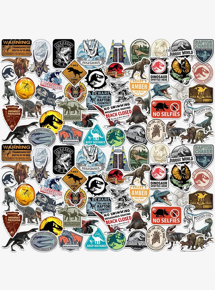 Jurassic World 100ct Vinyl Stickers Variety Pack