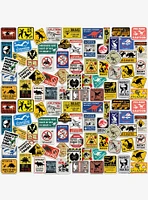 Jurassic World Caution Signs 100ct Vinyl Stickers Variety Pack