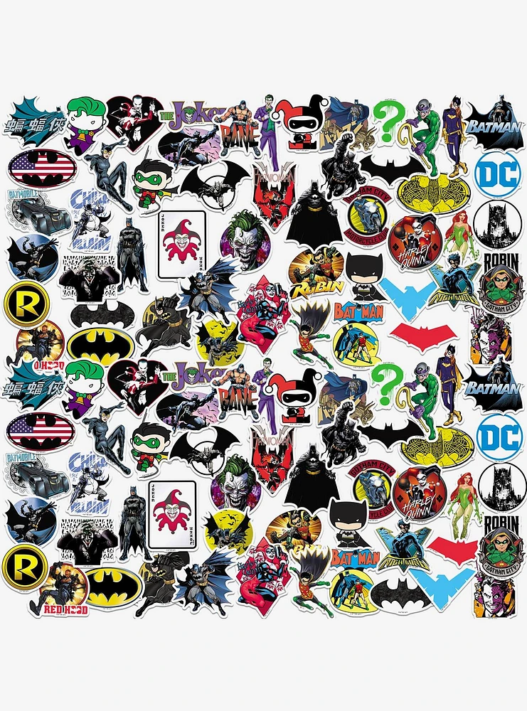 DC Comics Batman 100ct Vinyl Stickers Variety Pack