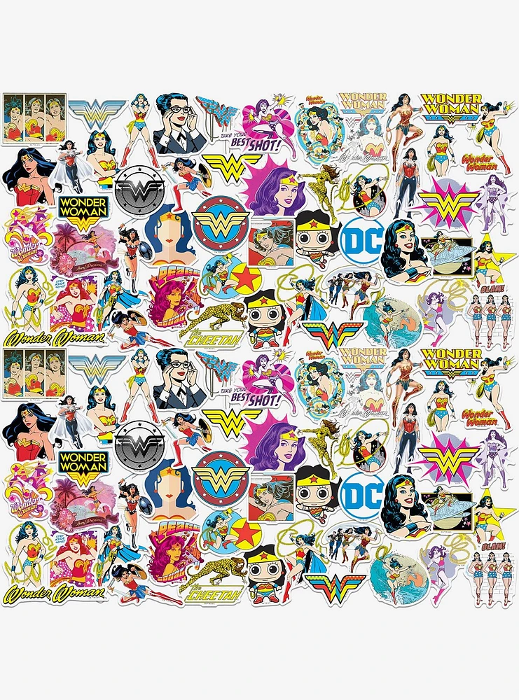 DC Comics Wonder Woman 100ct Vinyl Stickers Variety Pack