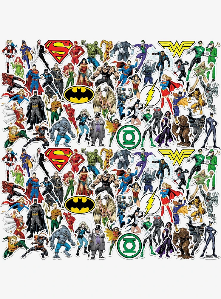 DC Comics Justice League Core Characters 100ct Vinyl Stickers Variety Pack