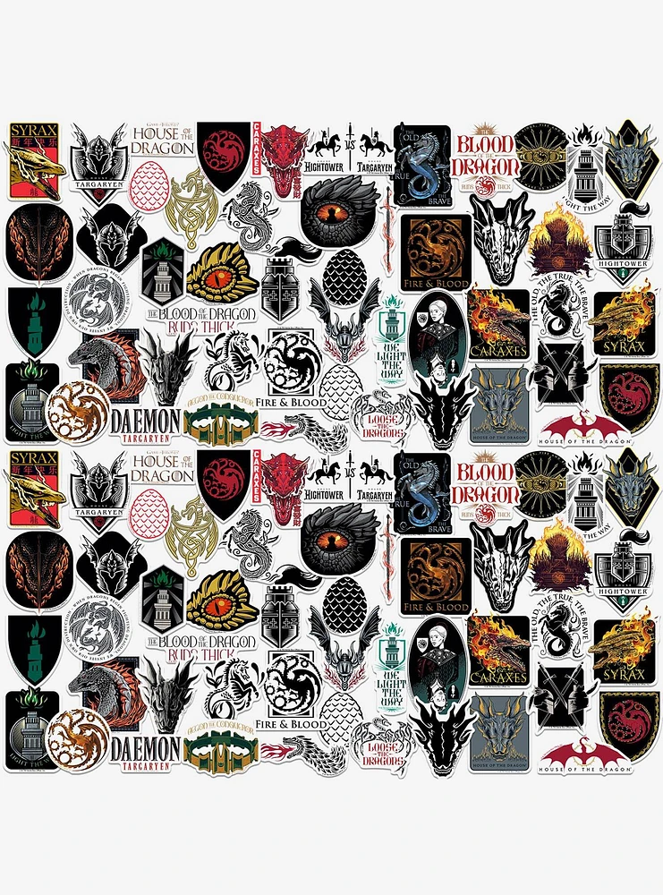 House of the Dragon 100ct Vinyl Stickers Variety Pack