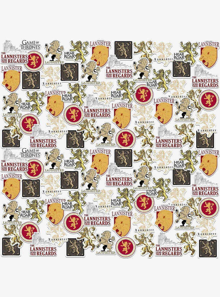 Game of Thrones House Lannister 100ct Vinyl Stickers Variety Pack