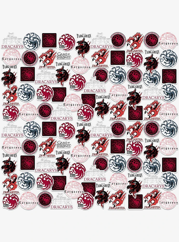 Game of Thrones House Targaryen 100ct Vinyl Stickers Variety Pack