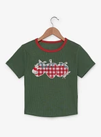 Disney Winnie the Pooh Strawberry Gingham Women's Baby Tee — BoxLunch Exclusive