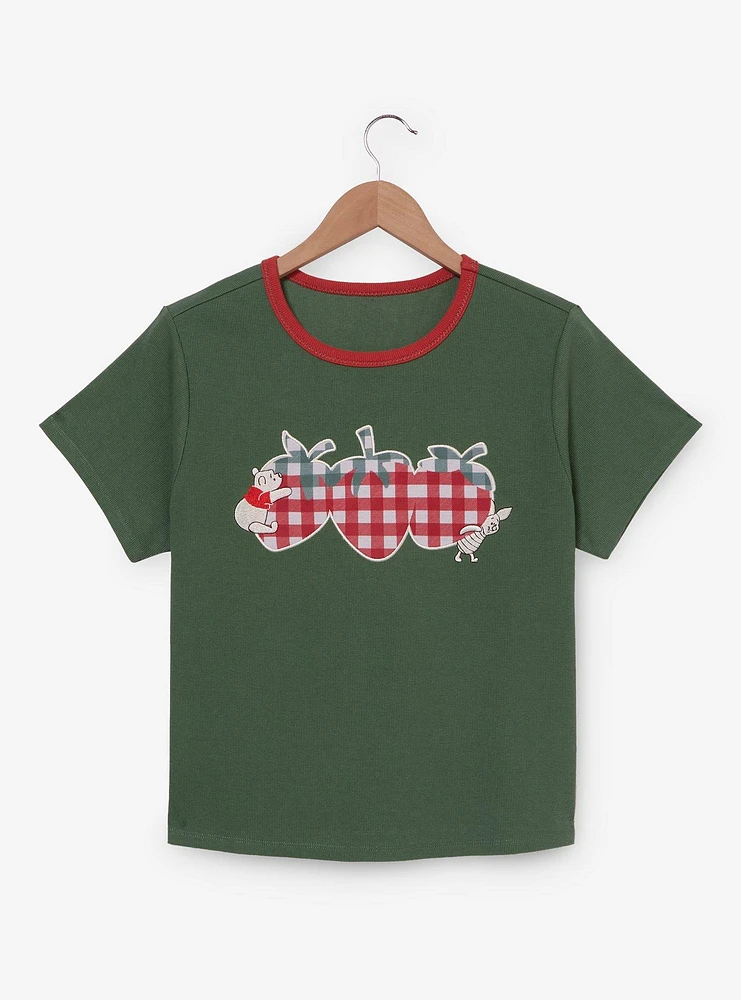Disney Winnie the Pooh Strawberry Gingham Women's Plus Baby Tee — BoxLunch Exclusive