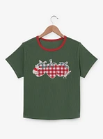 Disney Winnie the Pooh Strawberry Gingham Women's Plus Baby Tee — BoxLunch Exclusive