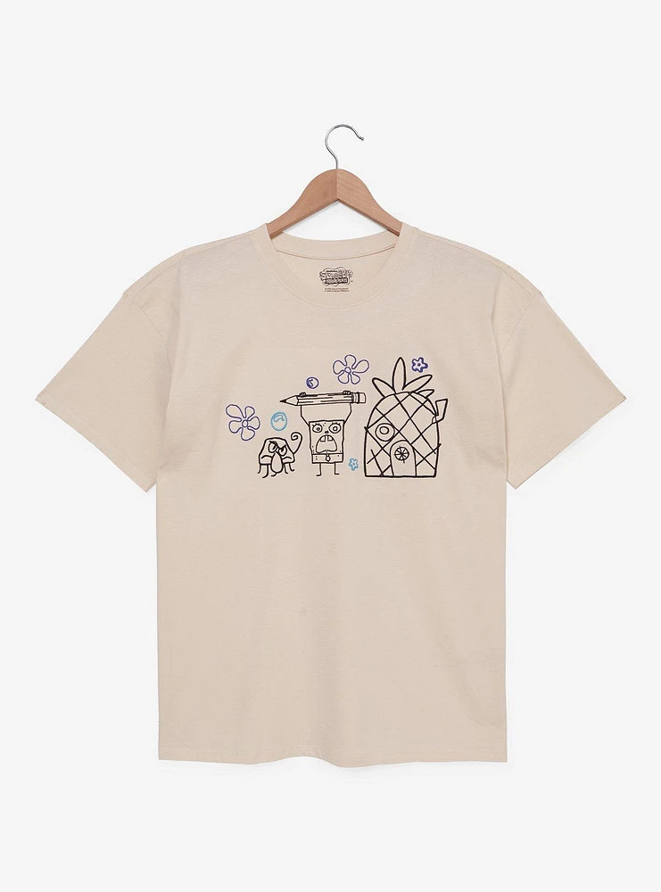SpongeBob SquarePants DoodleBob Lineup Women's Plus T-Shirt — BoxLunch Exclusive