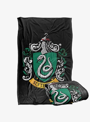 Harry Potter Slytherin Crest Black 36x58" Throw Blanket