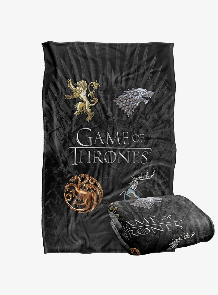 Game of Thrones Chrome House Sigils 36x58" Throw Blanket