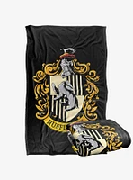 Harry Potter Hufflepuff Crest Black 36x58" Throw Blanket