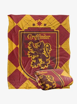 Harry Potter Gryffindor Plaid Sigil 50x60" Throw Blanket