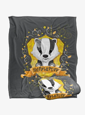 Harry Potter Watercolor Hufflepuff Crest 50x60" Throw Blanket