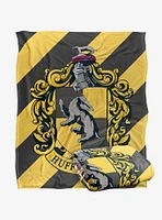 Harry Potter Stripe Hufflepuff Crest 36x58" Throw Blanket