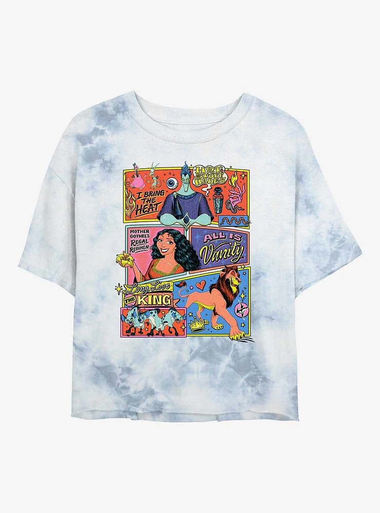 Disney Villains Collage Girls Tie-Dye Crop T-Shirt